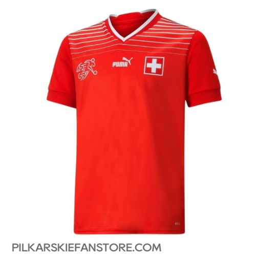 Tanie Strój piłkarski Szwajcaria Granit Xhaka #10 Koszulka Podstawowej MŚ 2022 Krótkie Rękawy